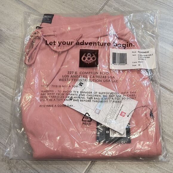 NWT 686 M Rosette Pink Everywhere Double Knit Performance Shorts - Picture 6 of 7